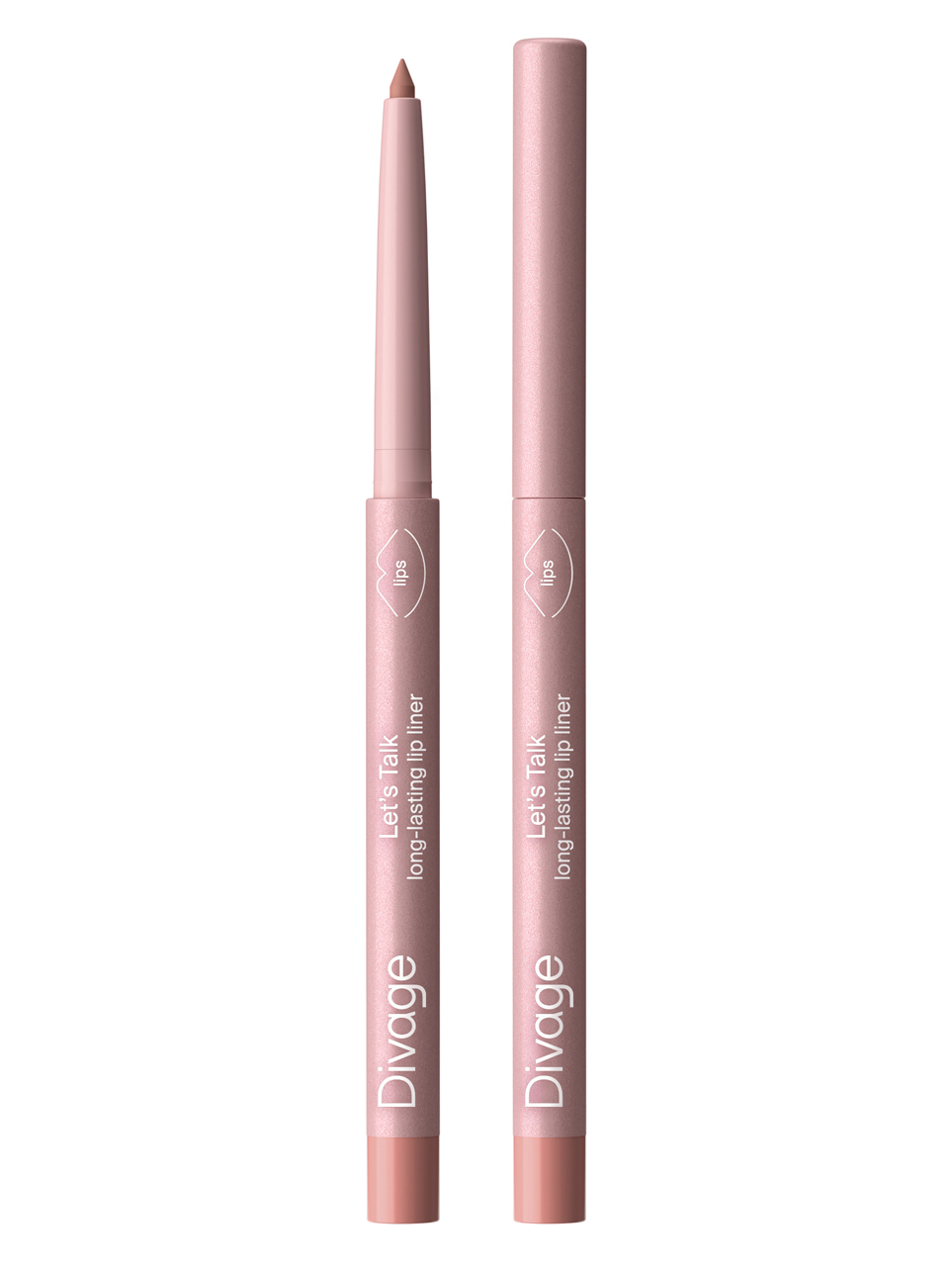 Автоматический карандаш для губ Divage Let's Talk long-lasting lip liner, тон: 02 розовый нюд, 0.26г