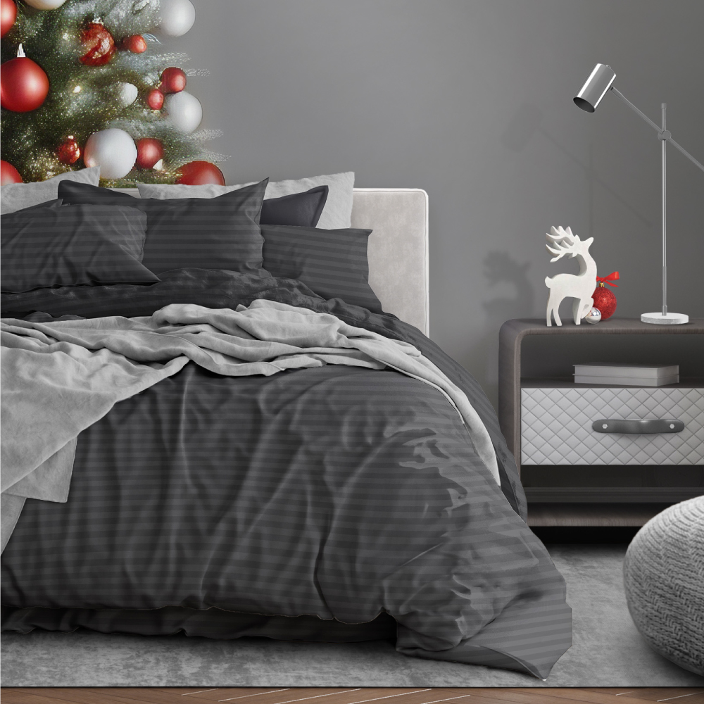 Комплект постельного белья Art for Home, евро, полисатин, наволочка: 50х70см, цвет: черный