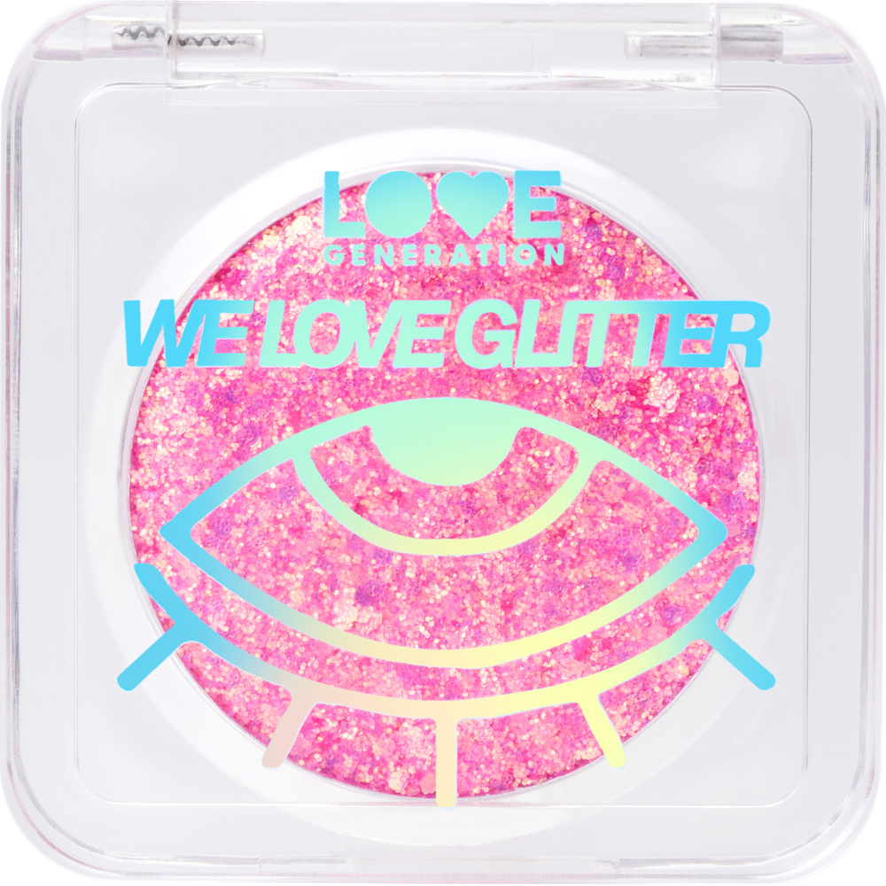 Глиттер для лица Love Generation We love glitter, кремовая основа, яркое сияние, тон: 02 розовый, 1.8г