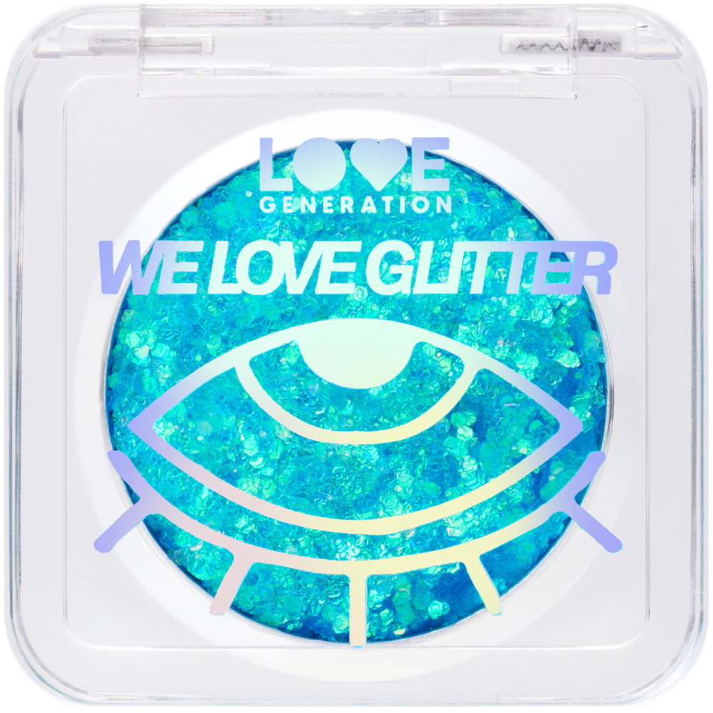 Глиттер для лица Love Generation We love glitter, кремовая основа, яркое сияние, тон: 03 голубой, 1.8г