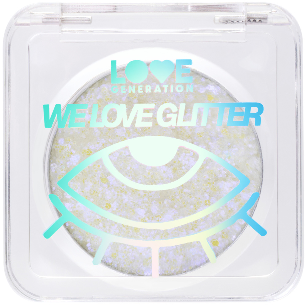 Глиттер для лица Love Generation We love glitter, кремовая основа, яркое сияние, тон: 04 серебристо-фиолетовый, 1.8г
