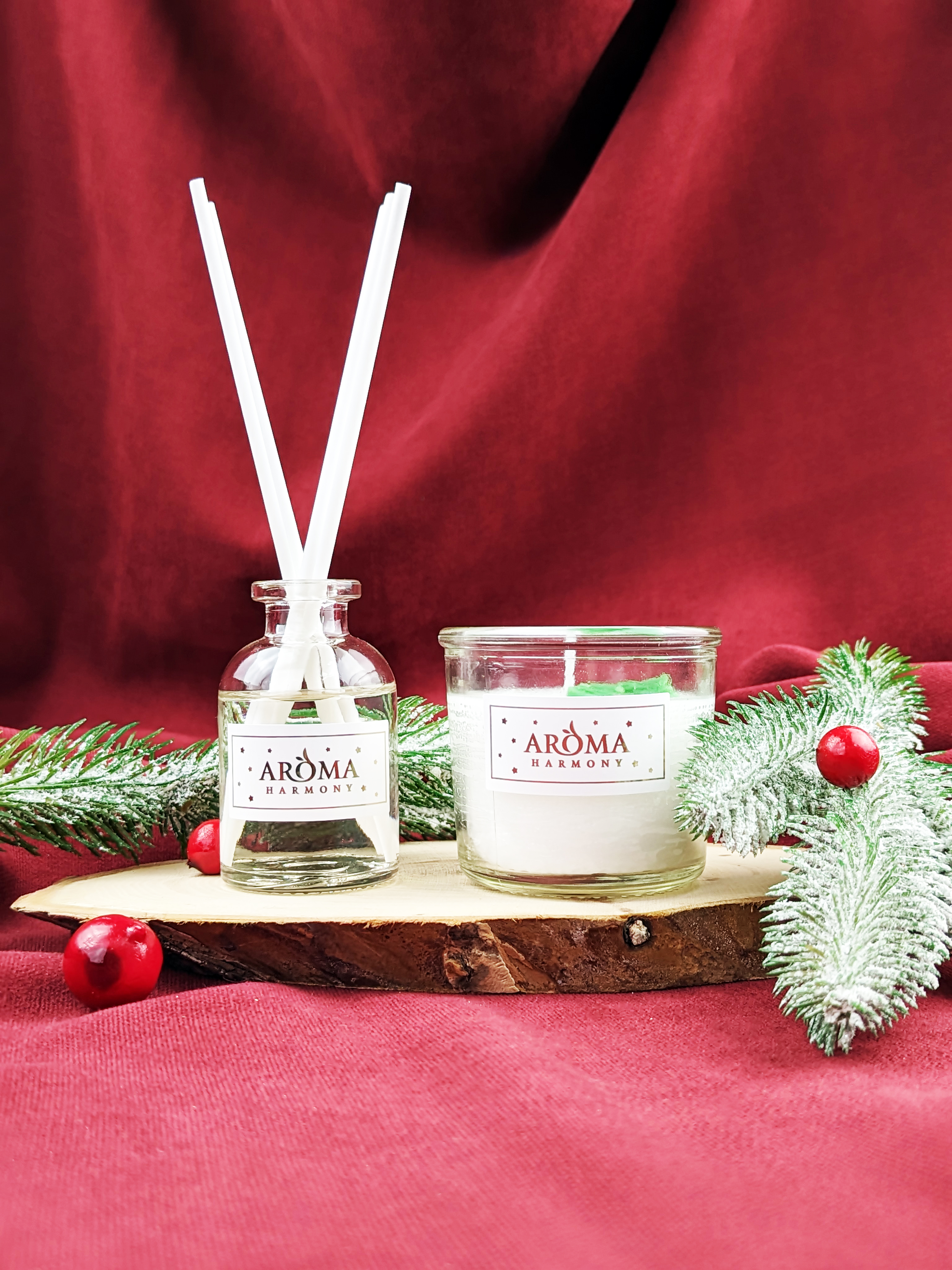 Набор ароматический для дома Aroma Harmony Прикосновение зимы: диффузор, 30мл и свеча, 60г