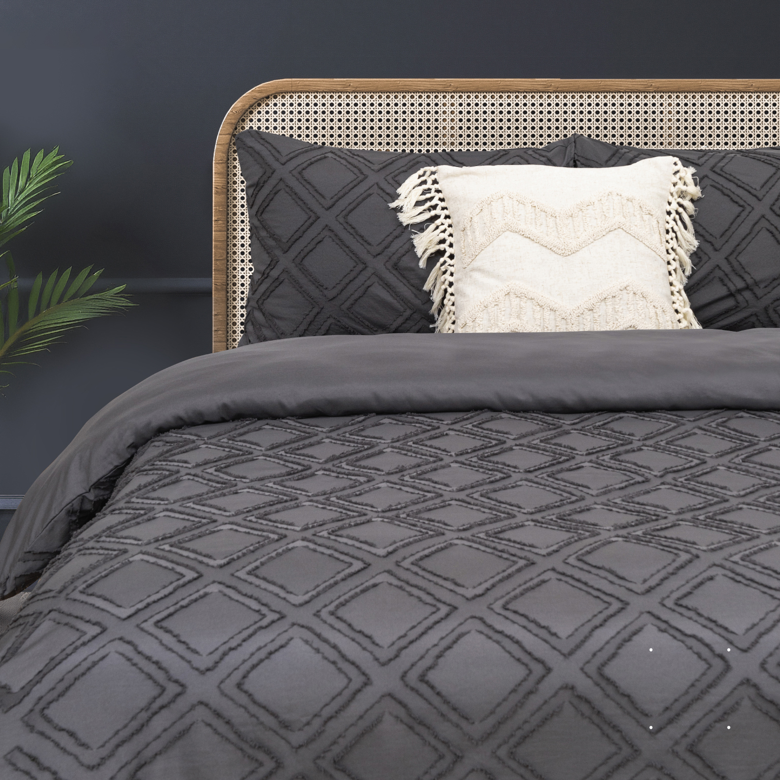 Комплект постельного белья Boudoir, евро, полисатин, наволочка: 50х70см, стриженный жаккард, цвет: асфальт