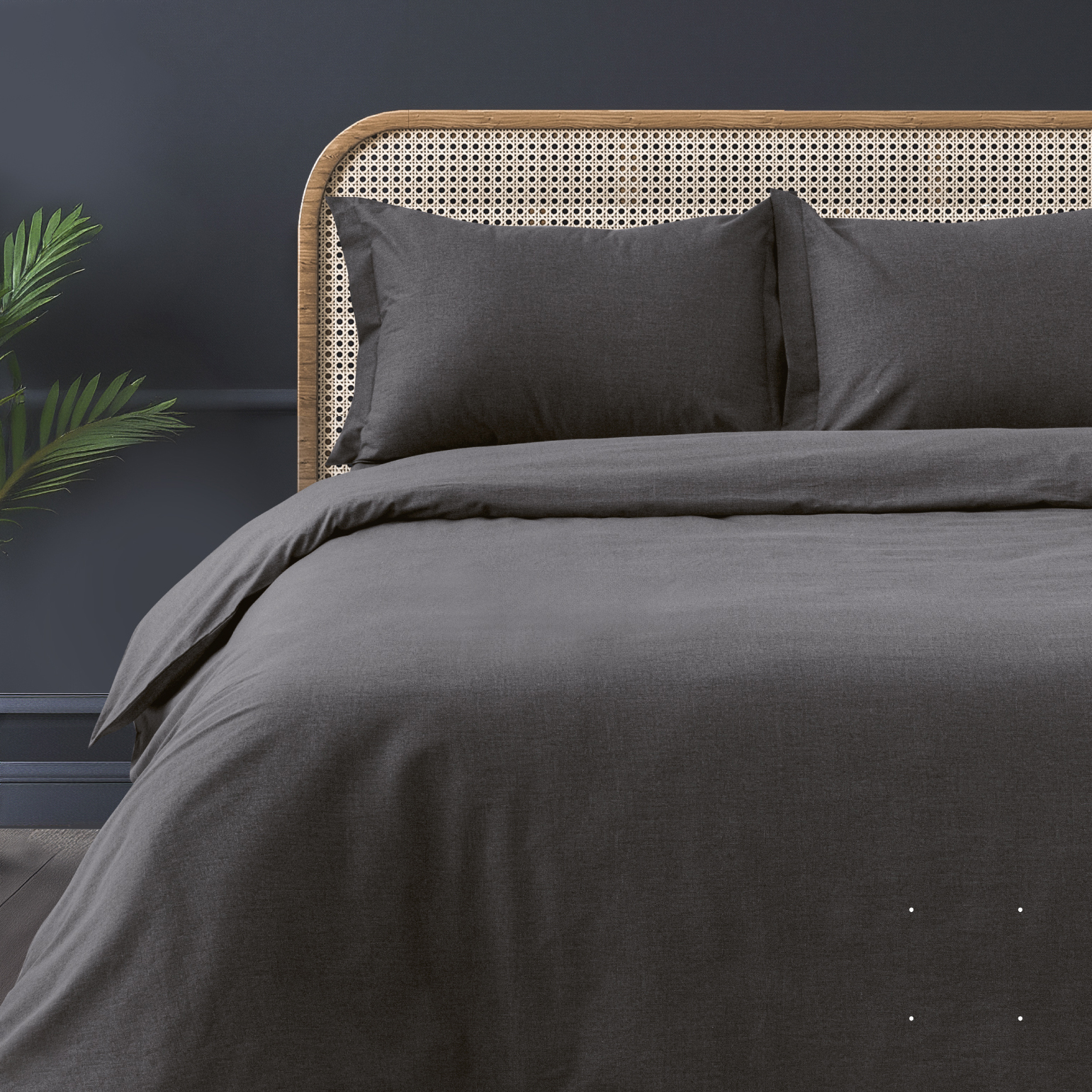 Комплект постельного белья Boudoir, евро, полисатин, наволочка: 70х70см, Stonewash, цвет: асфальт