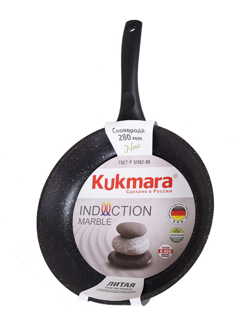 Сковорода Kukmara Мрамор (Marble), индукционная, 28см