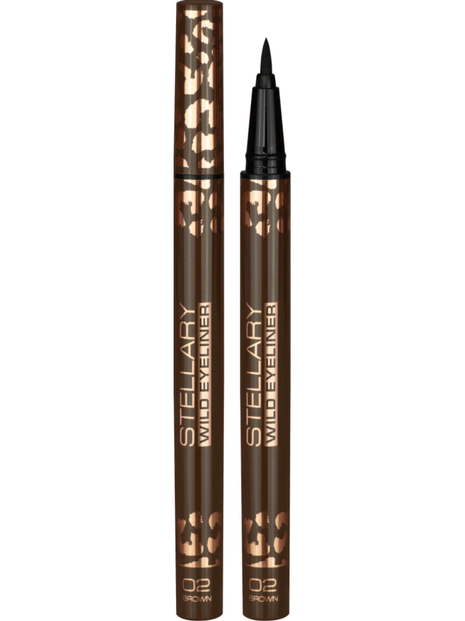 Подводка для глаз Stellary Wild Eyeliner, фетровый аппликатор, тон: 02 коричневый, 0.8мл