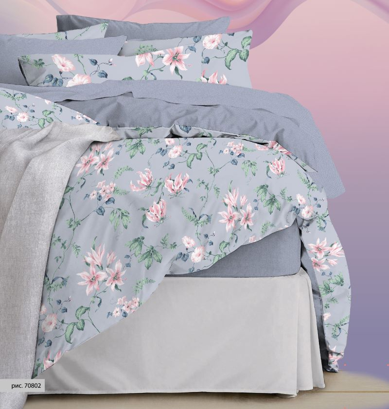 Комплект постельного белья Colourful Dreams Лилии, евро, поплин, наволочка: 70х70 см