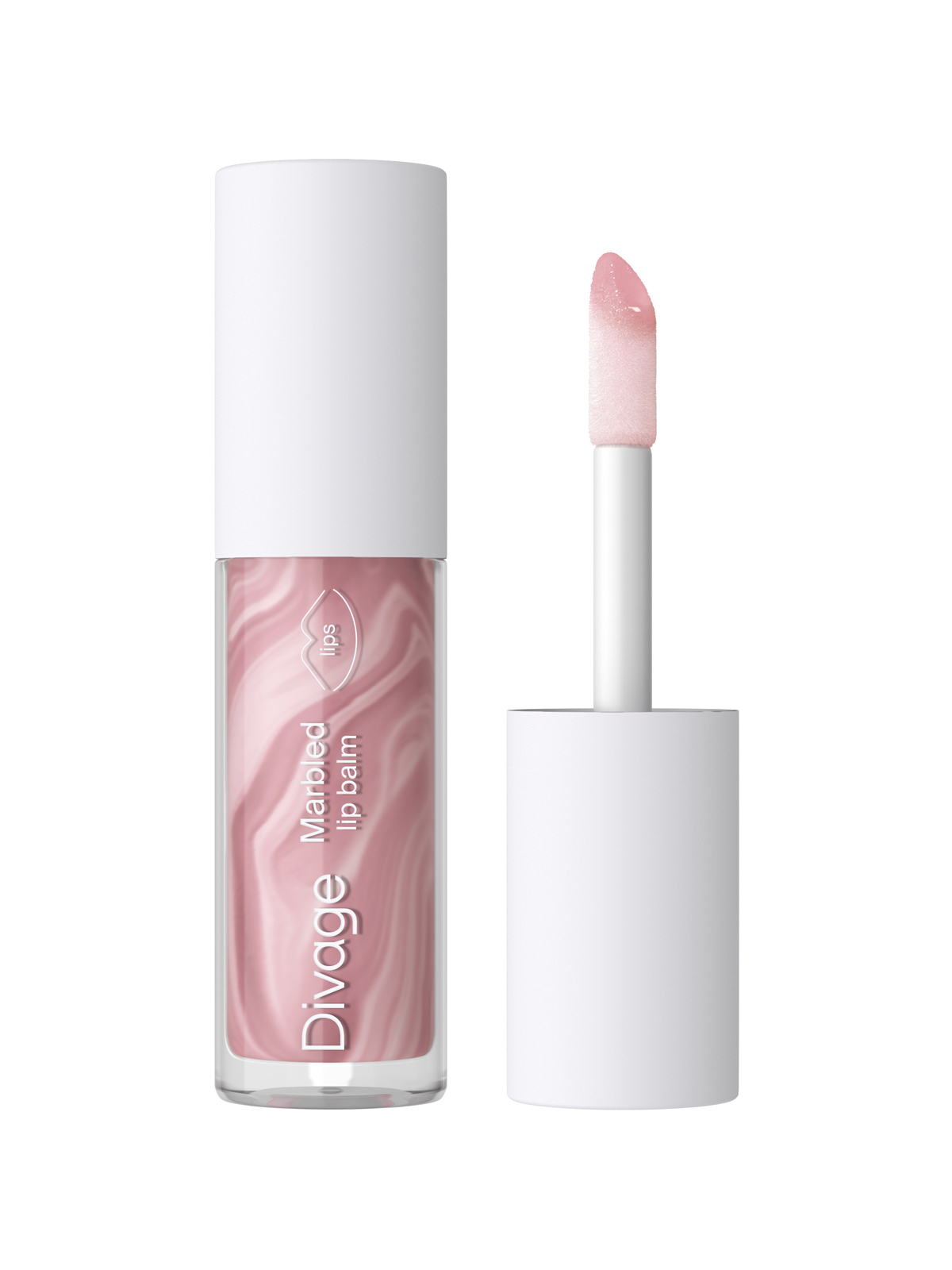 Divage Блеск для губ мраморный Marbled Lip Balm Тон 01 розовый нюд
