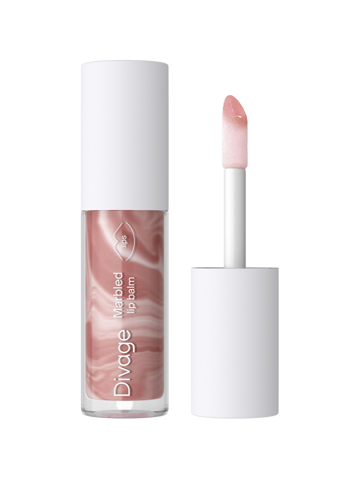 Divage Блеск для губ мраморный Marbled Lip Balm Тон 03 теплый розовый