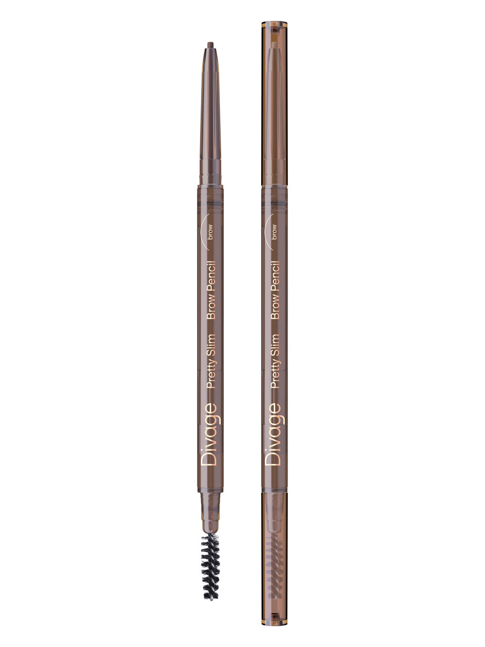 Карандаш для бровей Divage Slim, тон: 02 теплый коричневый, 0.06г