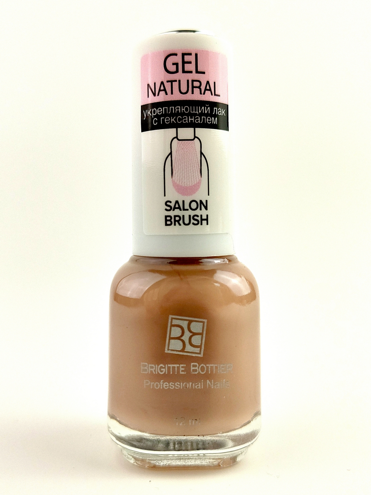 Лак для ногтей Brigitte Bottier Gel Natural, укрепляющий, с гексаналем, тон: 03 деликатный нюд, 12мл