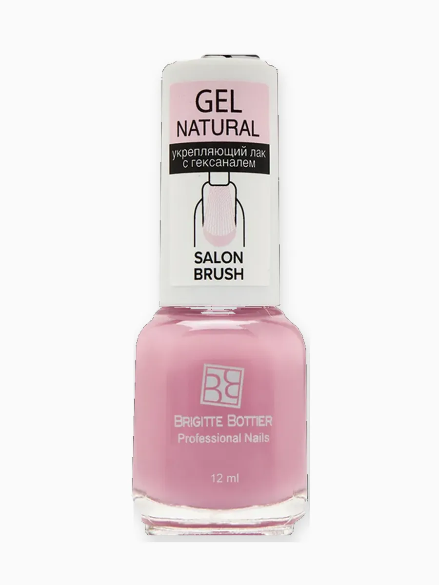 Лак для ногтей Brigitte Bottier Gel Natural, укрепляющий, с гексаналем, тон: 04 розовый, 12мл
