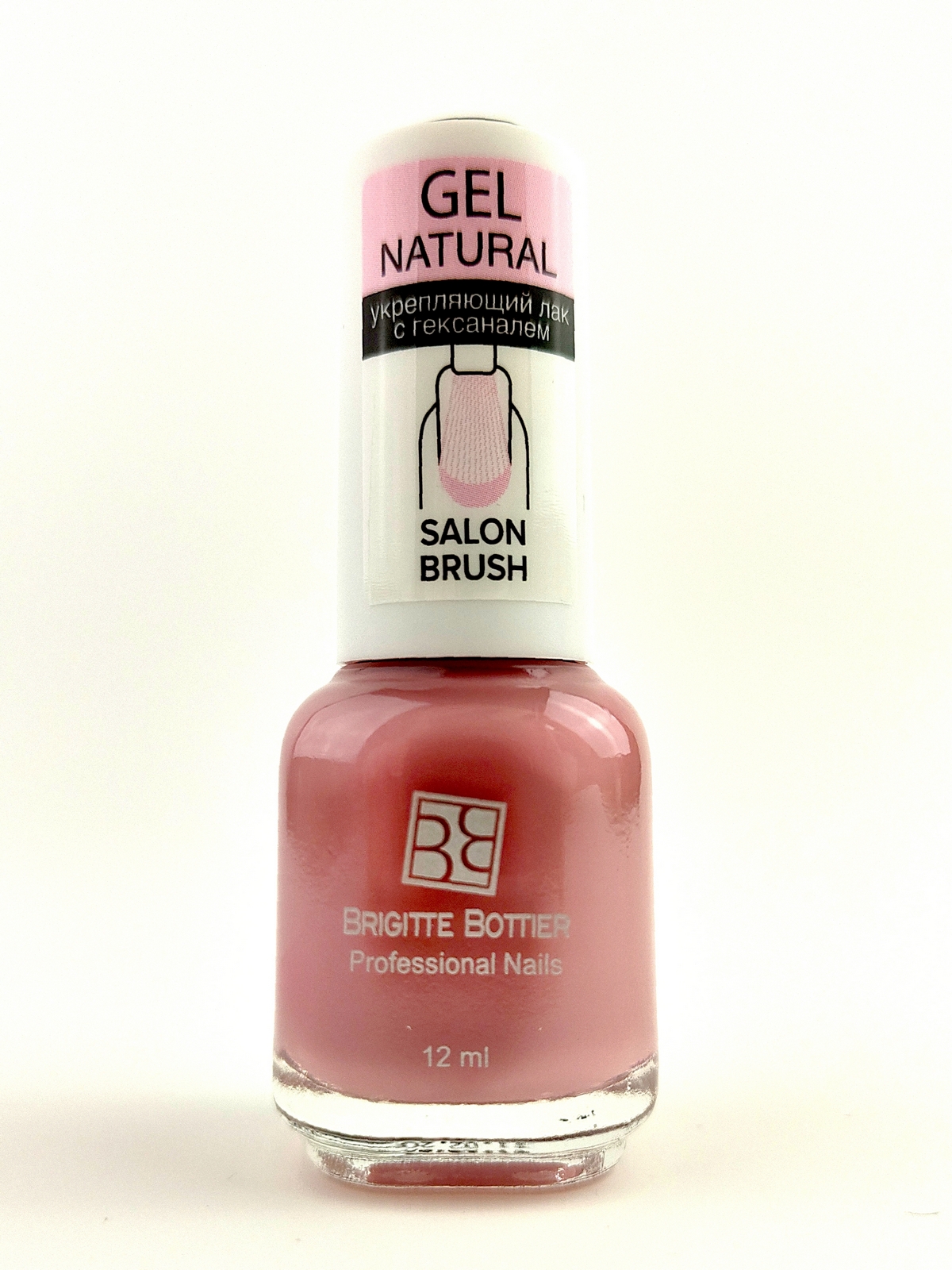 Лак для ногтей Brigitte Bottier Gel Natural, укрепляющий, с гексаналем, тон: 05 пыльно-розовый, 12мл