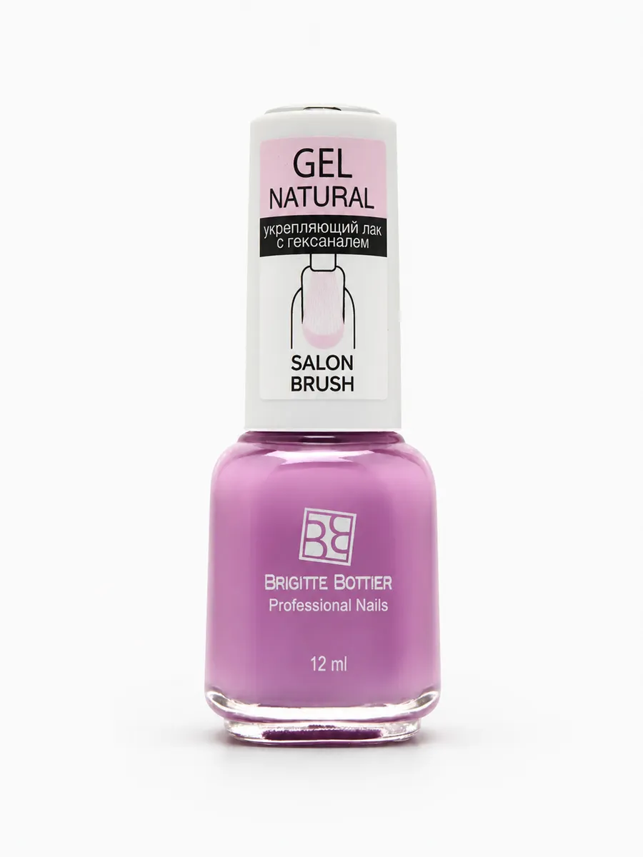 Лак для ногтей Brigitte Bottier Gel Natural, укрепляющий, с гексаналем, тон: 06 лаванда, 12мл