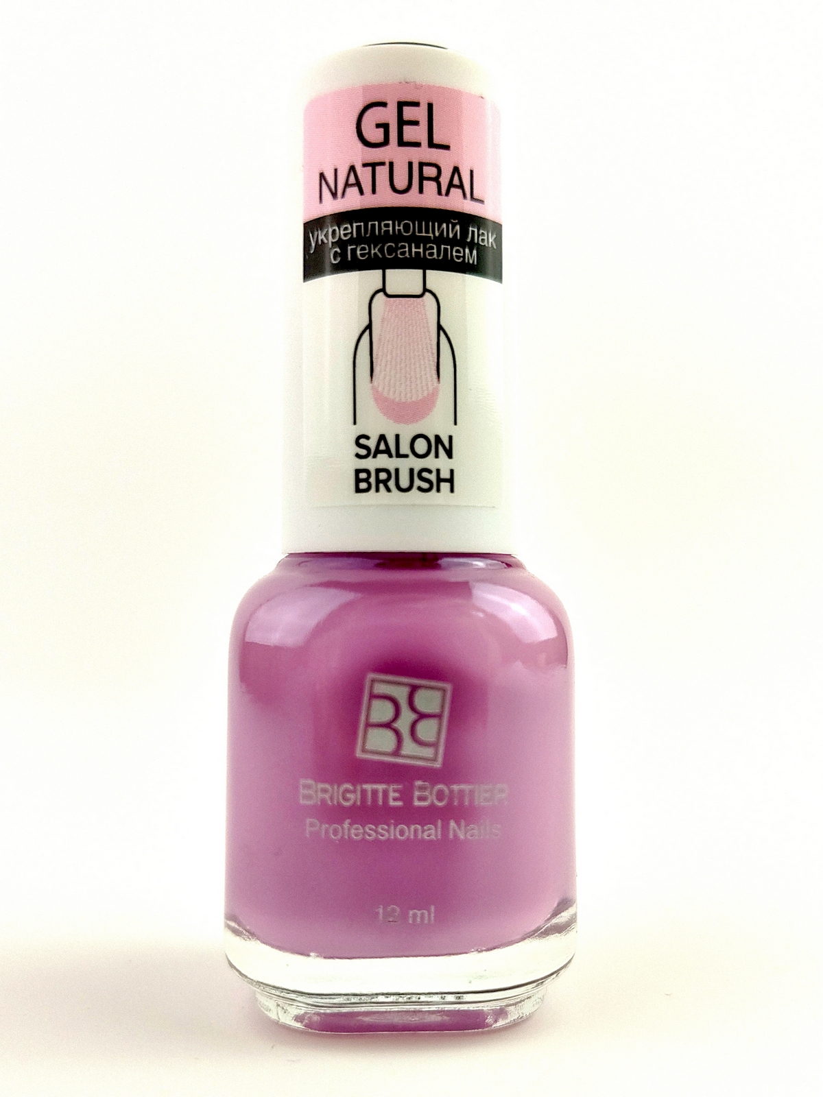 Лак для ногтей Brigitte Bottier Gel Natural, укрепляющий, с гексаналем, тон: 06 лаванда, 12мл