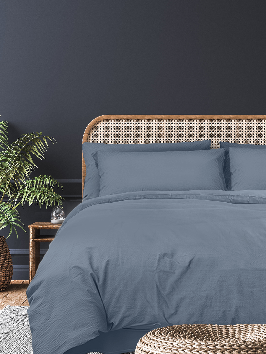 Комплект постельного белья Livadia Stonewash Деним, 2-спальное, полисатин, наволочка: 50х70см