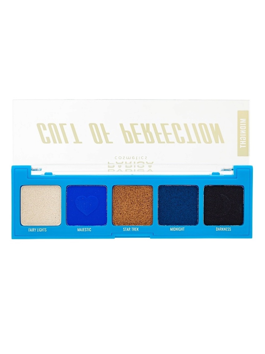 Тени для век Parisa Cult of perfection, 5 оттенков, тон: 8 Midnight, 5г