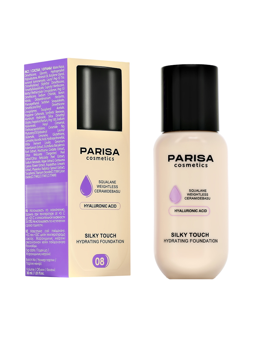 Тональный крем Parisa Silky Touch, тон: 08 Olive fair, 30мл