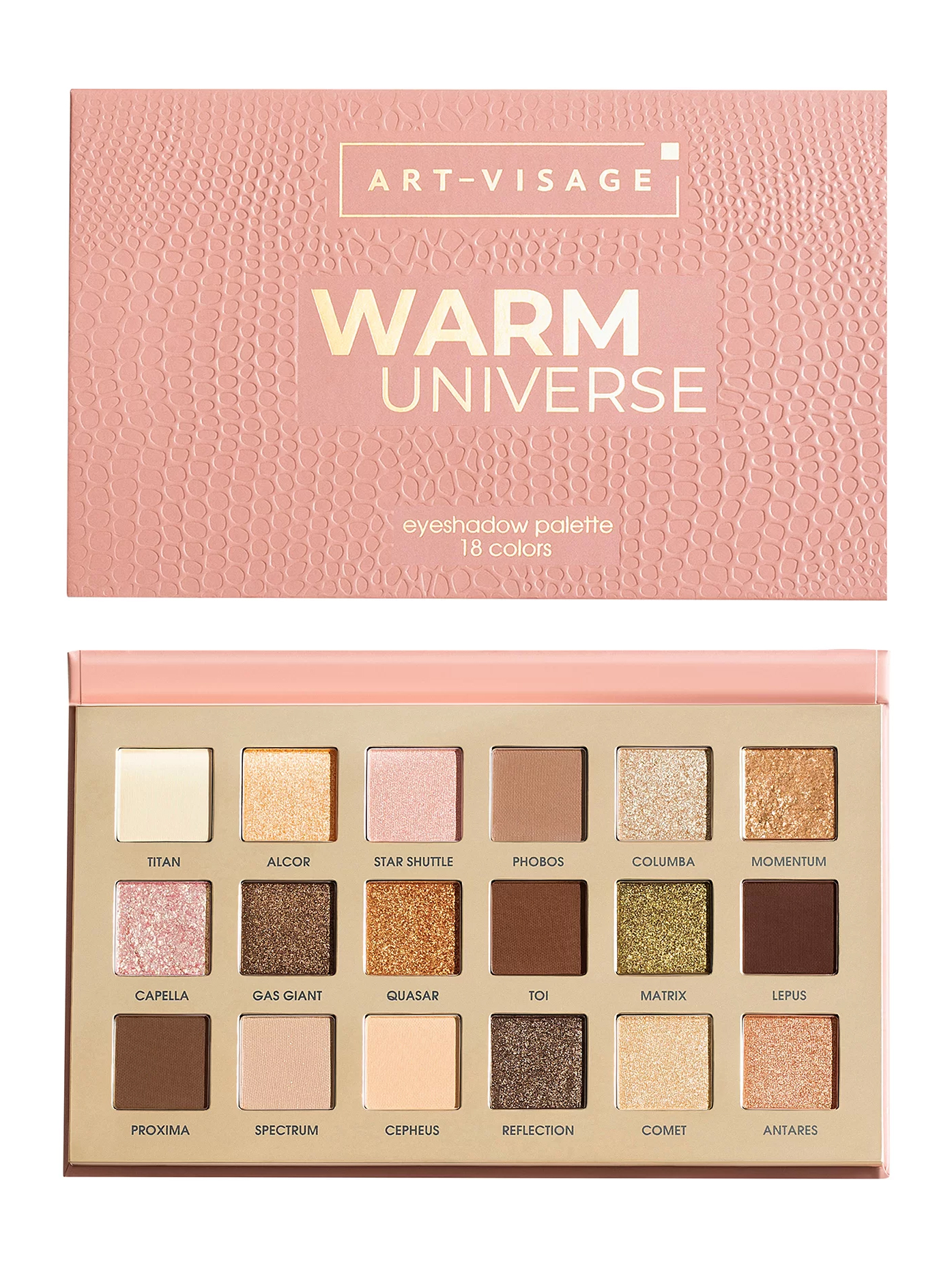 Палетка теней для век Art-Visage Warm Universe, 18 тонов, 18х1.2г