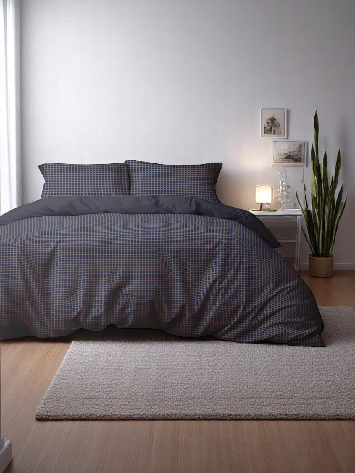 Комплект постельного белья F&H Provence, евро, бязь, 2 наволочки 70x70см, темно-синий