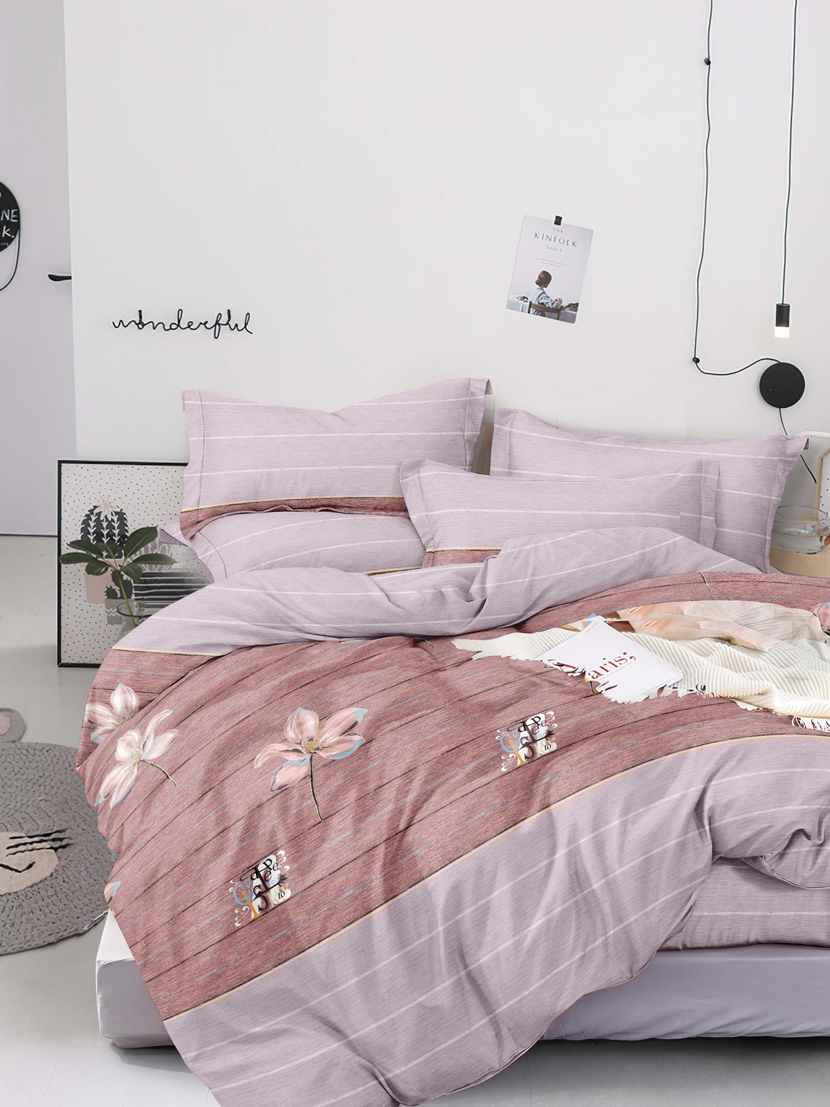 Комплект постельного белья F&H Provence, евро, бязь, 2 наволочки 70x70см, розовый