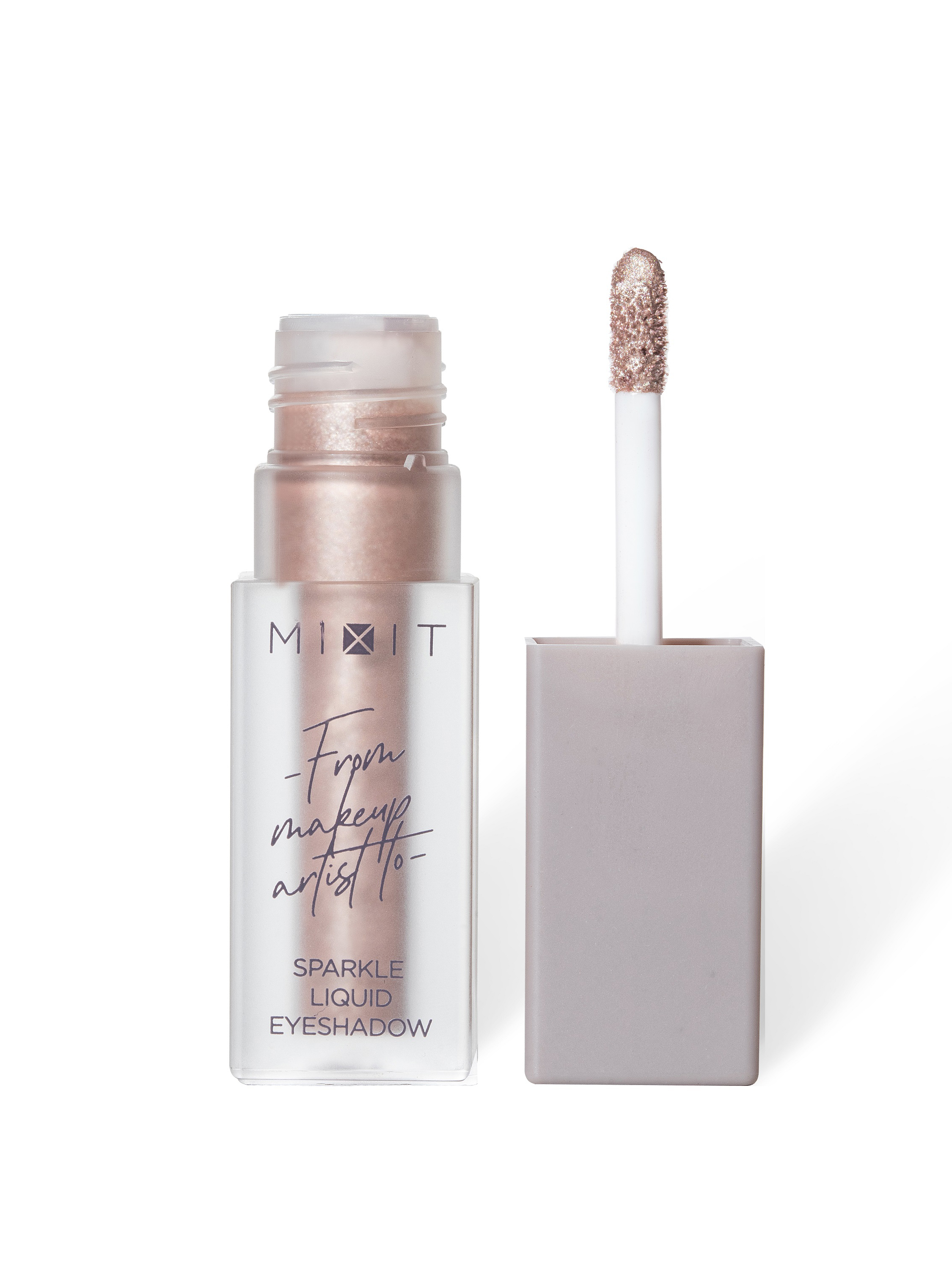 Тени для век Mixit Make Up Make Up Sparkle Liquid, жидкие, сияющие, тон: 02 Astra (жемчужный металлик), 3.8г