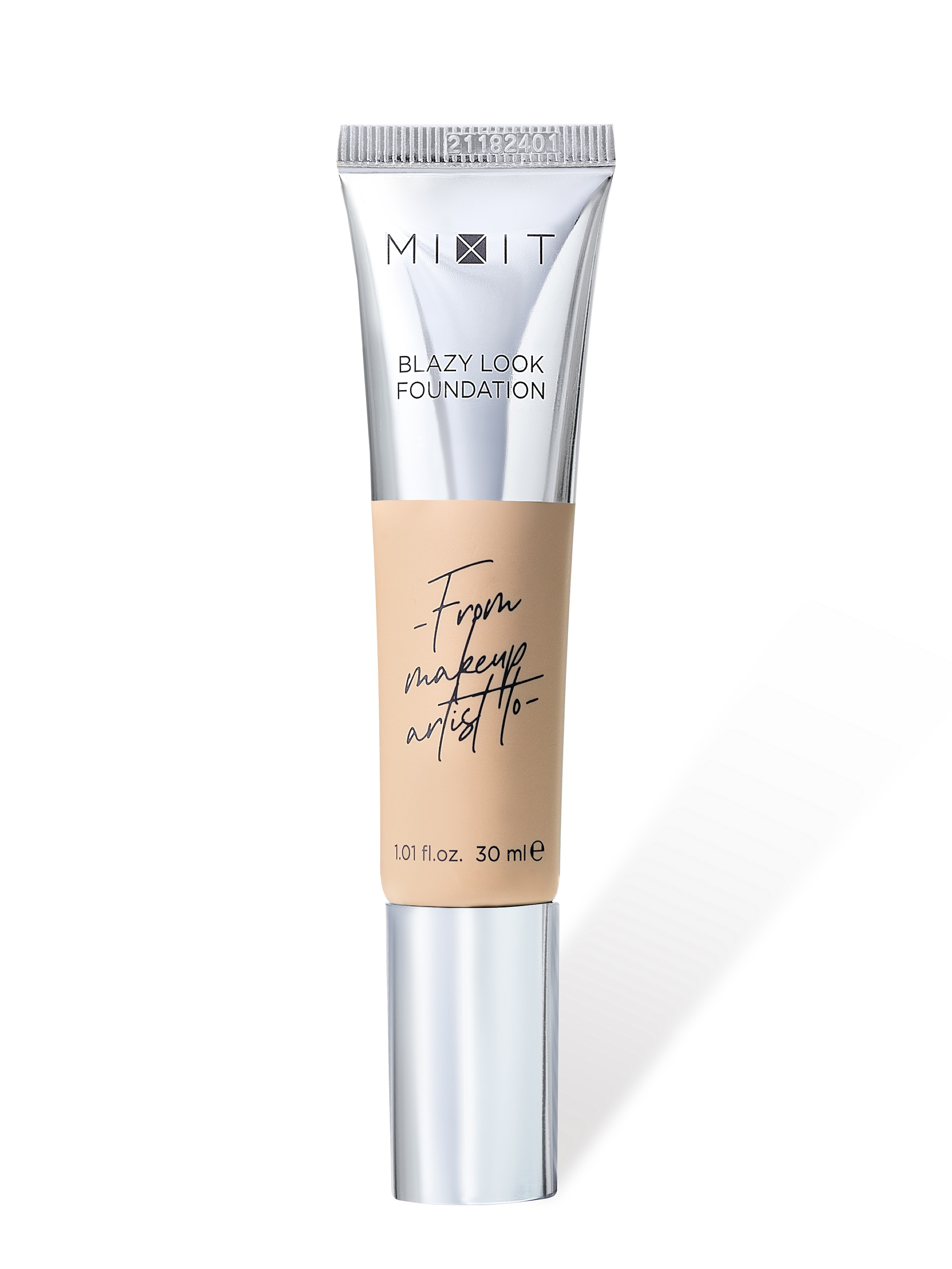 Тональная основа Mixit Make Up Blazy Look, с эффектом сияния, тон: 04 pearled ivory (бежевый), 30мл