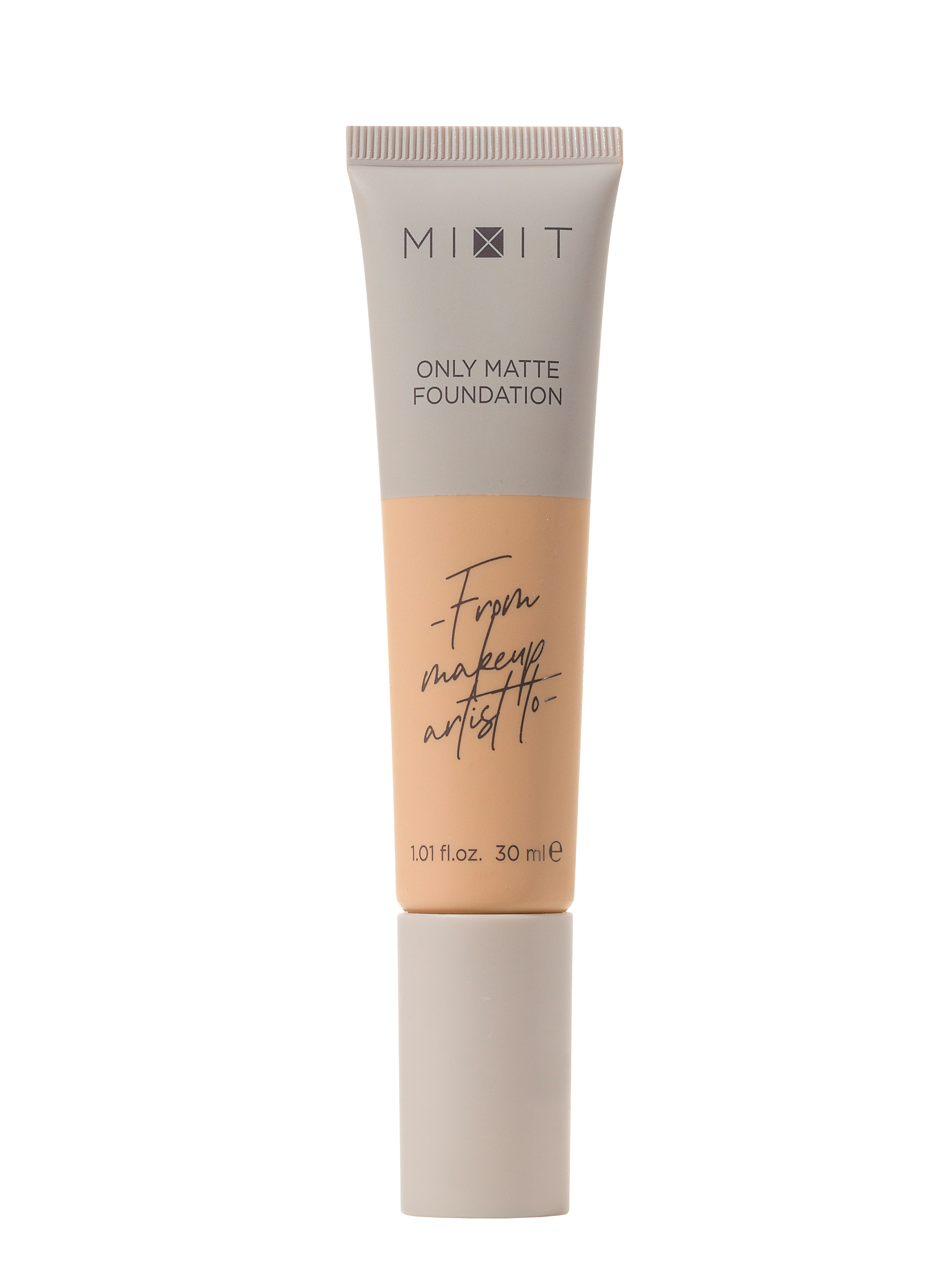Тональная основа Mixit Make Up Only Matte, с эффектом матового покрытия, тон: 04 golden ivory (теплый айвори), 30мл