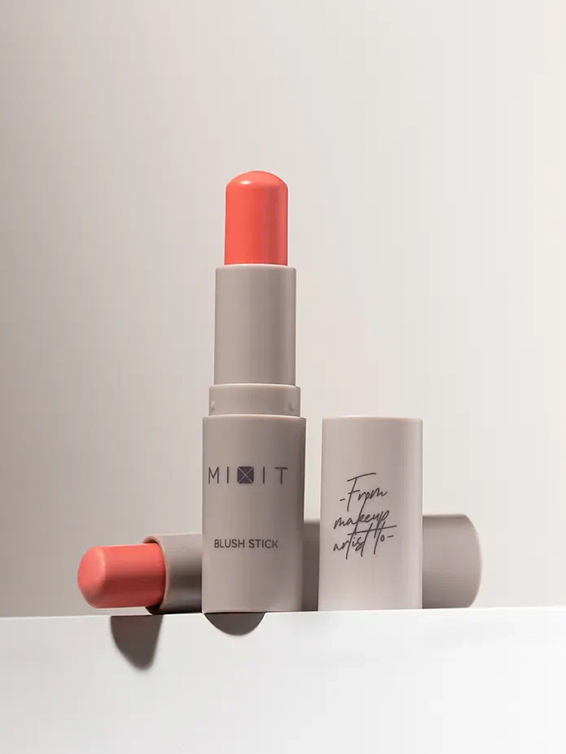 Румяна в стике Mixit Make Up Blush Stick, тон: 02 chiky (розово-коралловый), 5.2г