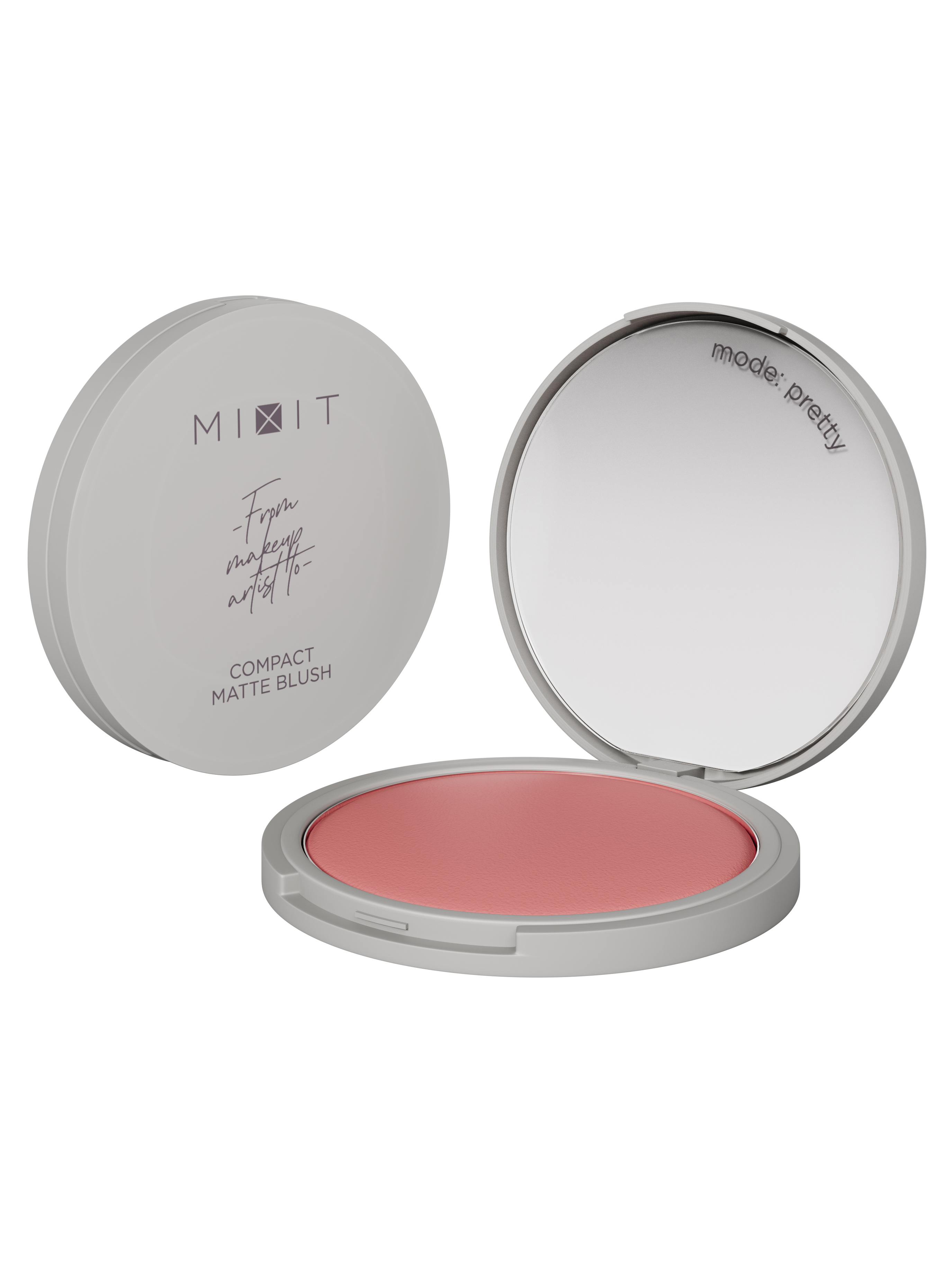 Румяна Mixit Make Up Сompact Matte Blush, матовые, тон: 01 harmony (приглушенный розовый), 10г