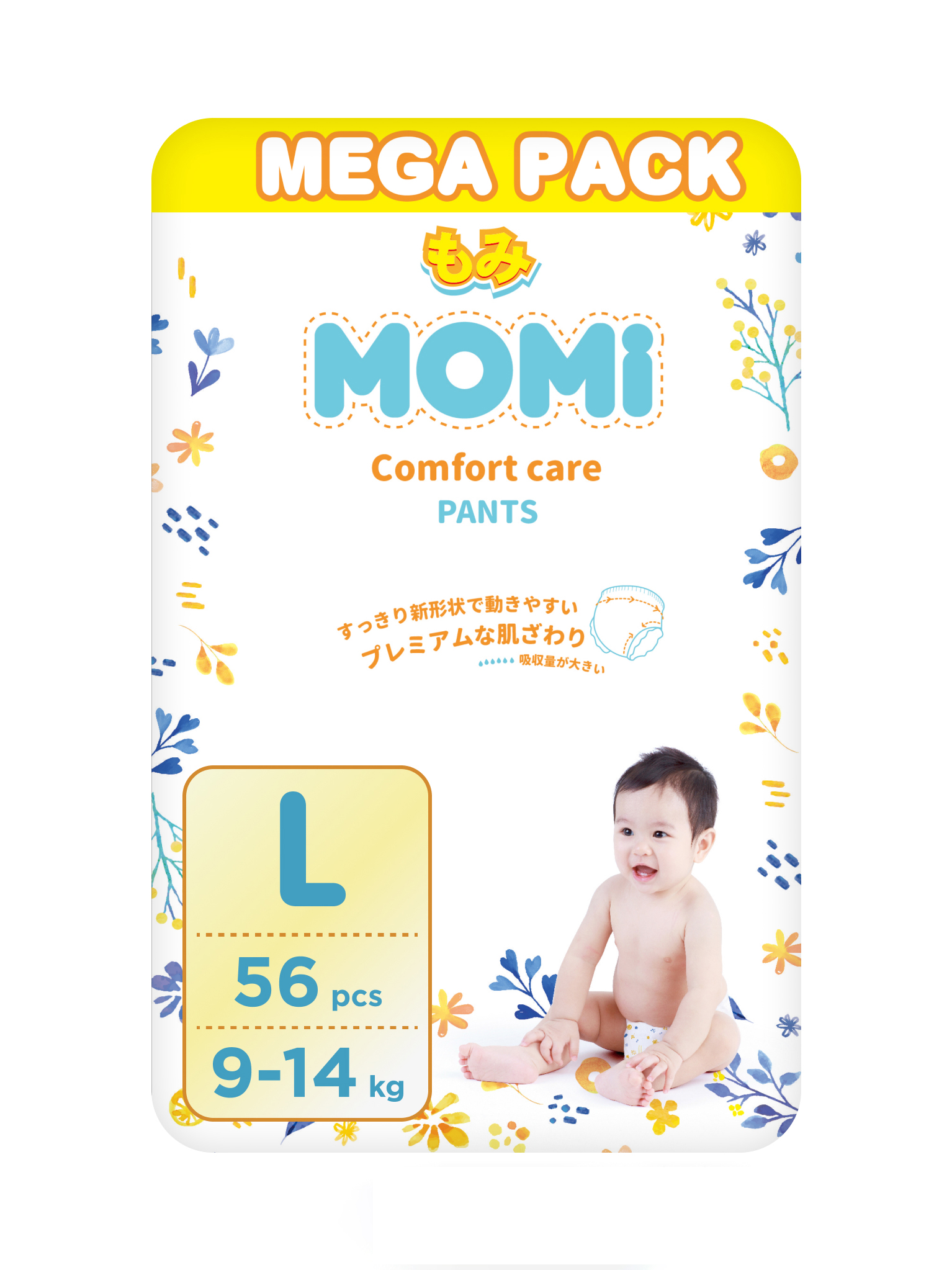 Подгузники-трусики Momi Comfort Care, L/4, 9-14кг, 56шт