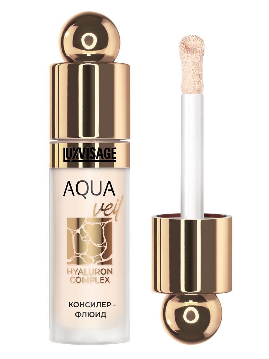 Консилер-флюид Luxvisage Aqua Veil Hyaluron Complex, тон: 102 Light, 5мл