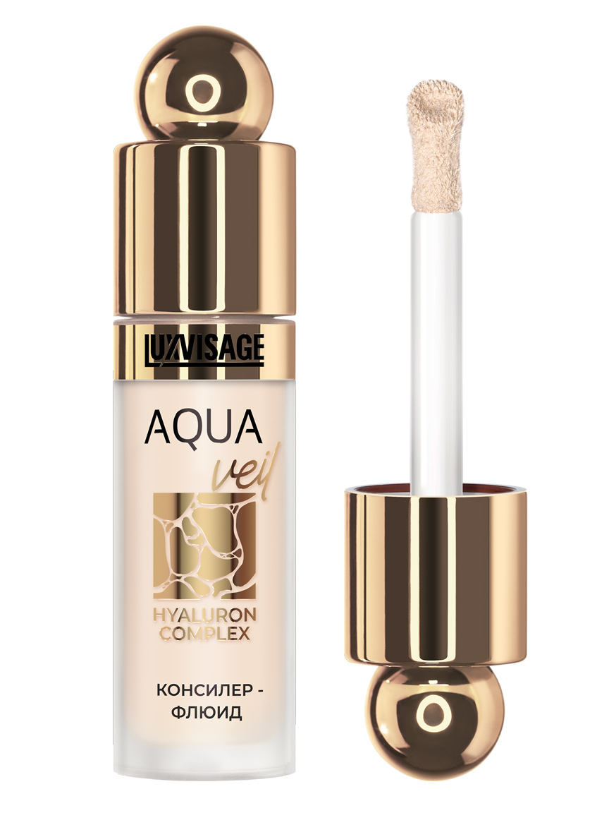 Консилер-флюид Luxvisage Aqua Veil Hyaluron Complex, тон: 104 Beige, 5мл