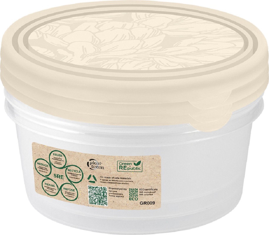 Набор контейнеров для продуктов GREEN REPUBLIC Artichoke 3 шт 0,5л круг. молочный туман