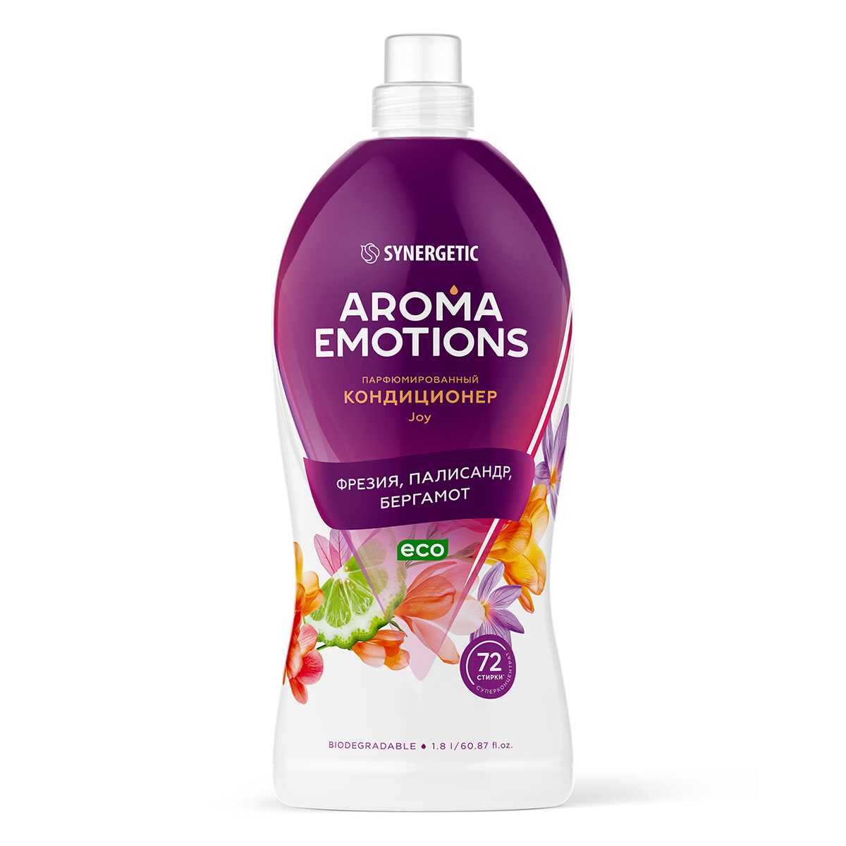 Кондиционер для белья Synergetic Aroma Emotions Joy, парфюмированный, 72 стирки, 1.8л