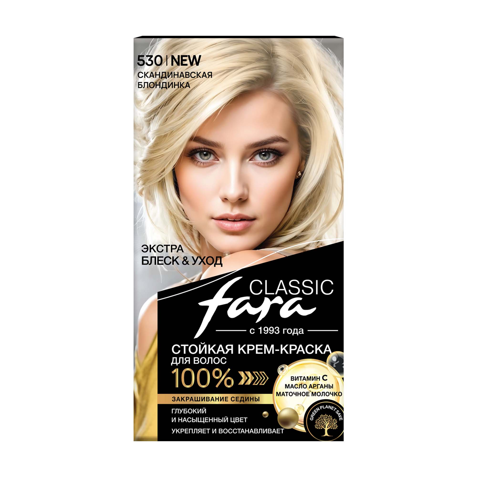 Крем-краска для волос Fara Classic, тон: 530 скандинавская блондинка