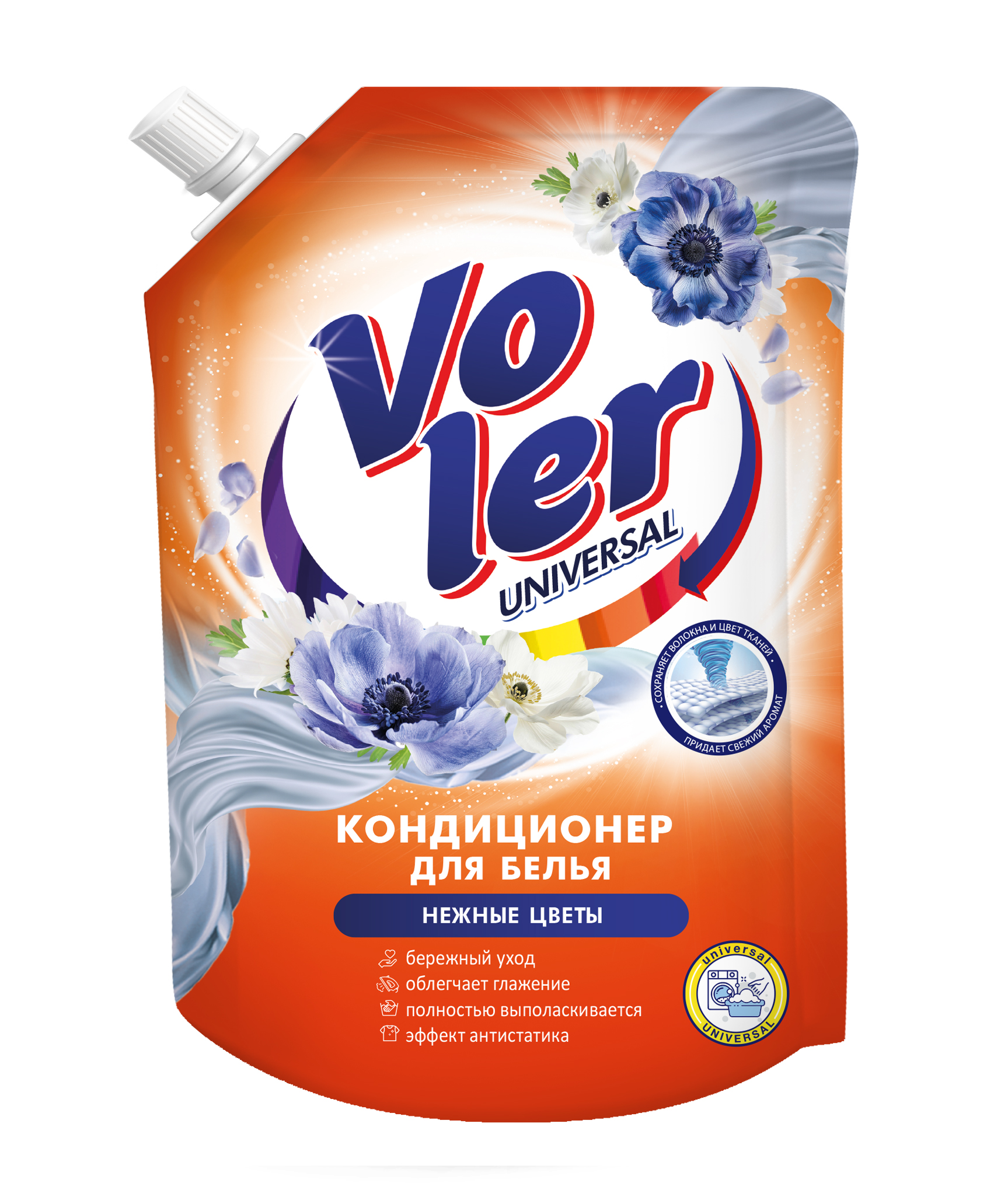 Кондиционер для белья VOLER 1000мл Нежные цветы дой-пак