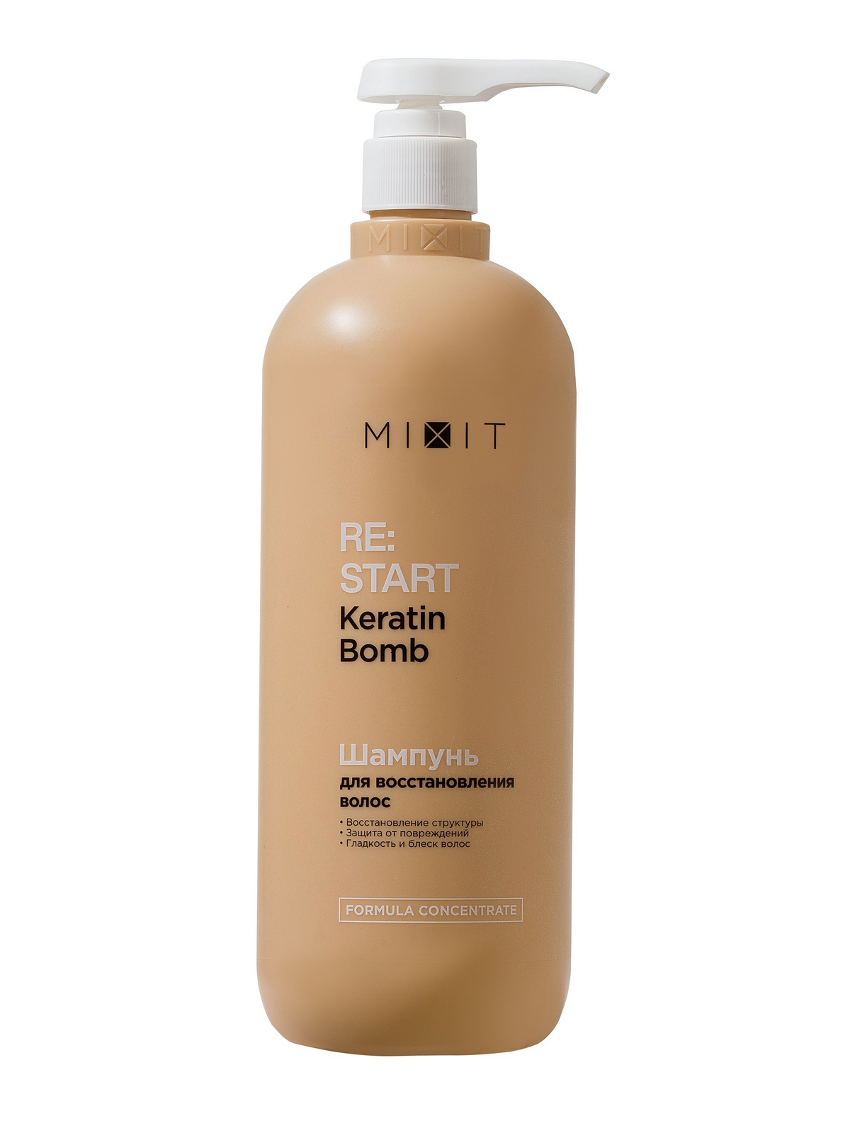 Шампунь для волос Mixit Mixit Re:Start Keratin Bomb, для восстановления, 1000мл