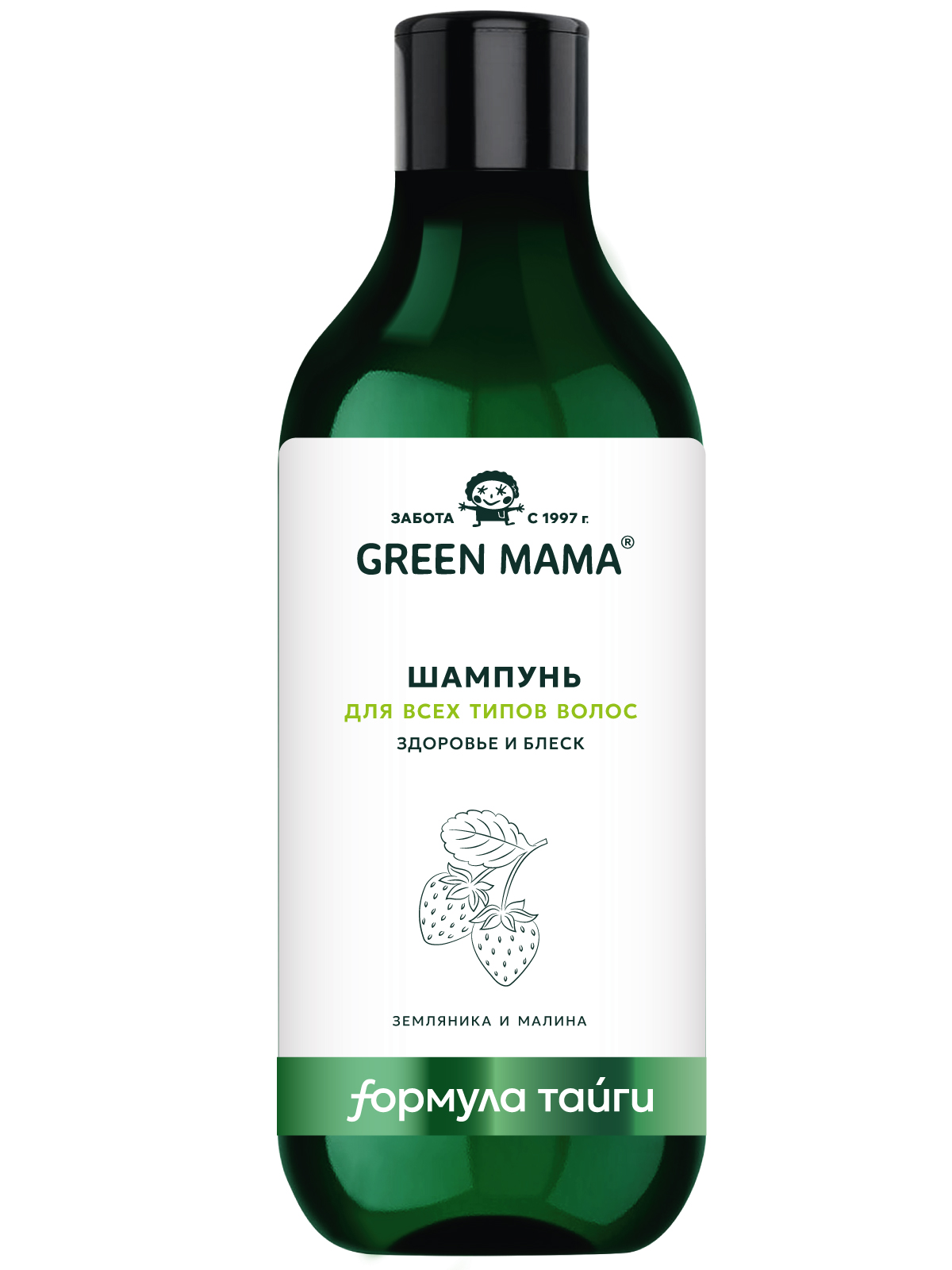 Шампунь для всех типов волос Green Mama Земляника и малина, 400 мл