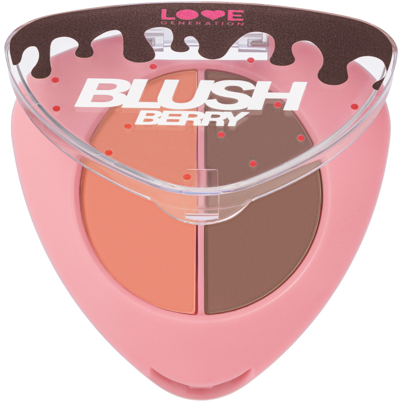 Палетка для контуринга лица Love Generation 'BlushBerry', шелковистая текстура, тон 01, коричневый, персиковый
