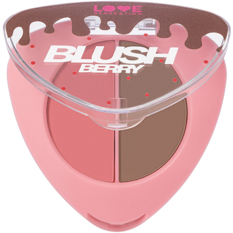 Палетка для контуринга лица Love Generation 'BlushBerry', шелковистая текстура, тон 02, коричневый, розовый