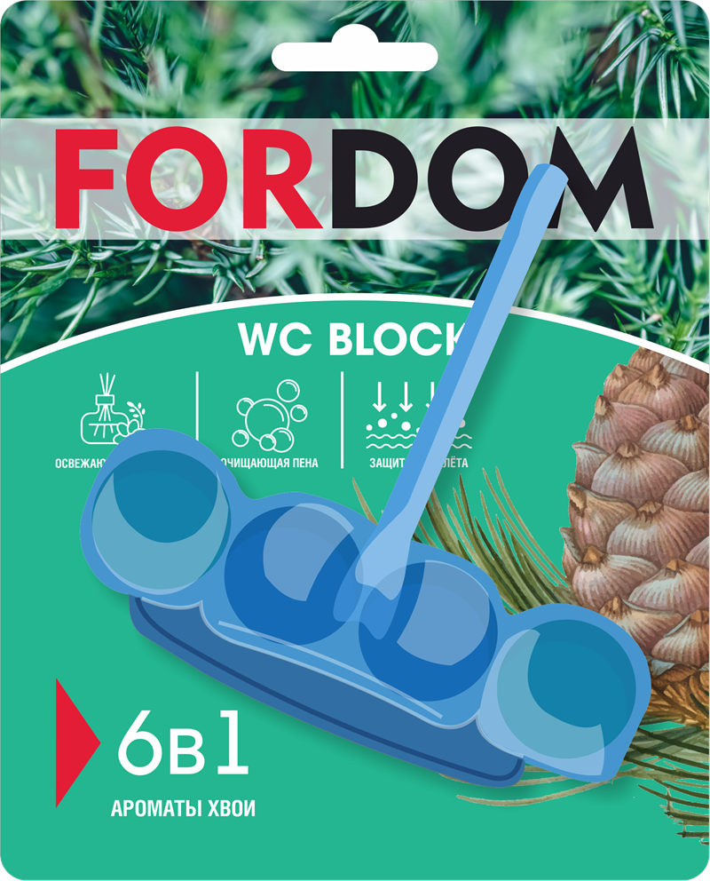 Туалетный блок Fordom Ароматы хвои, 6в1, 50г