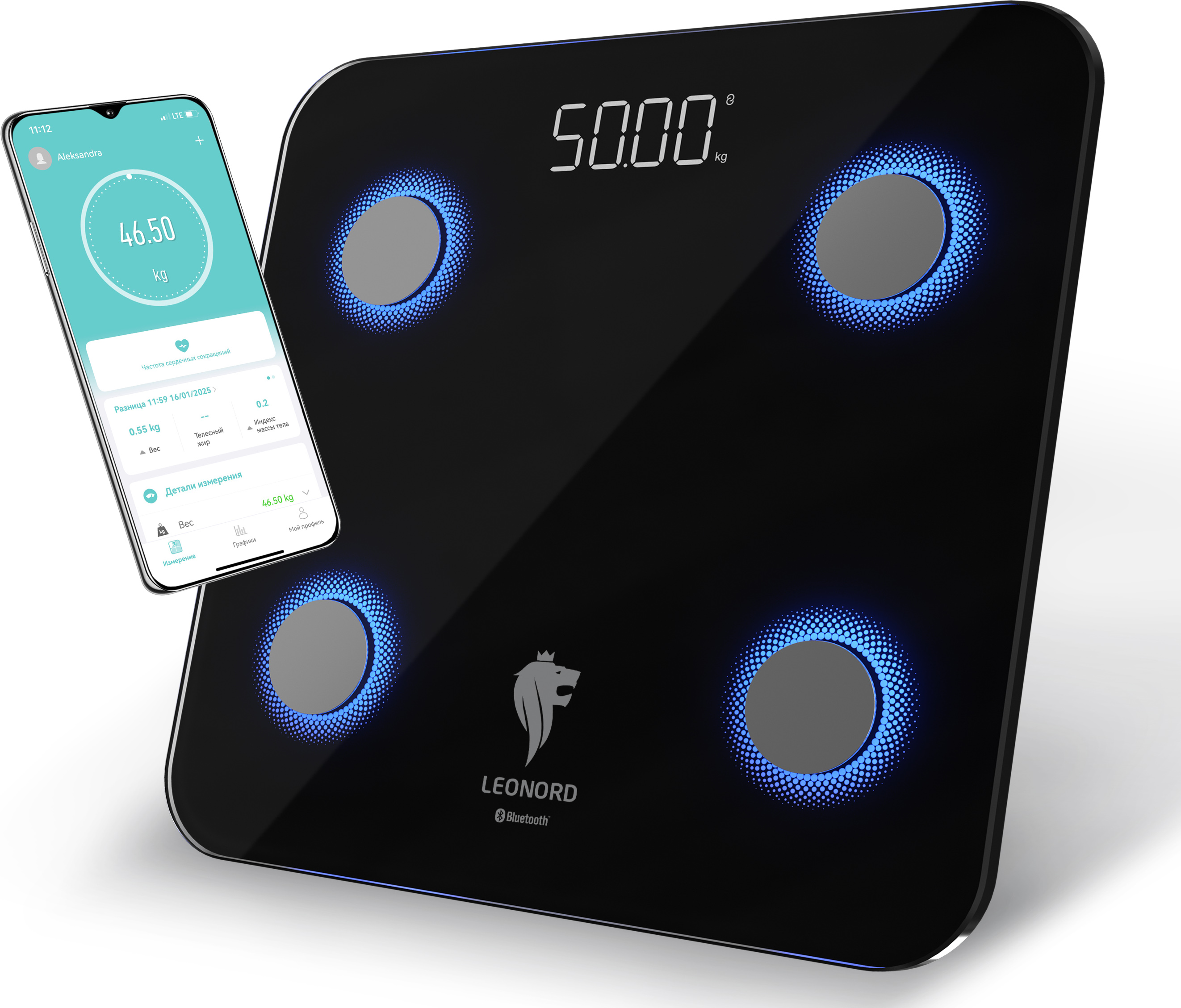 Весы Leonord LE-1273 напольные эл. Bluetooth 180кг
