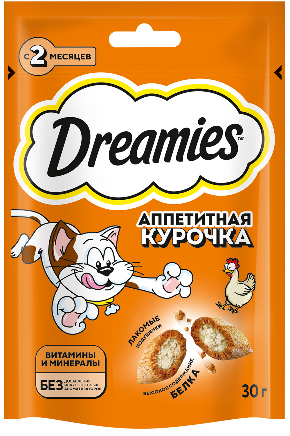 Лакомство д/кошек DREAMIES 30г с курицей