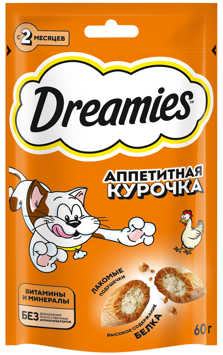 Лакомство д/кошек DREAMIES 60г с курицей