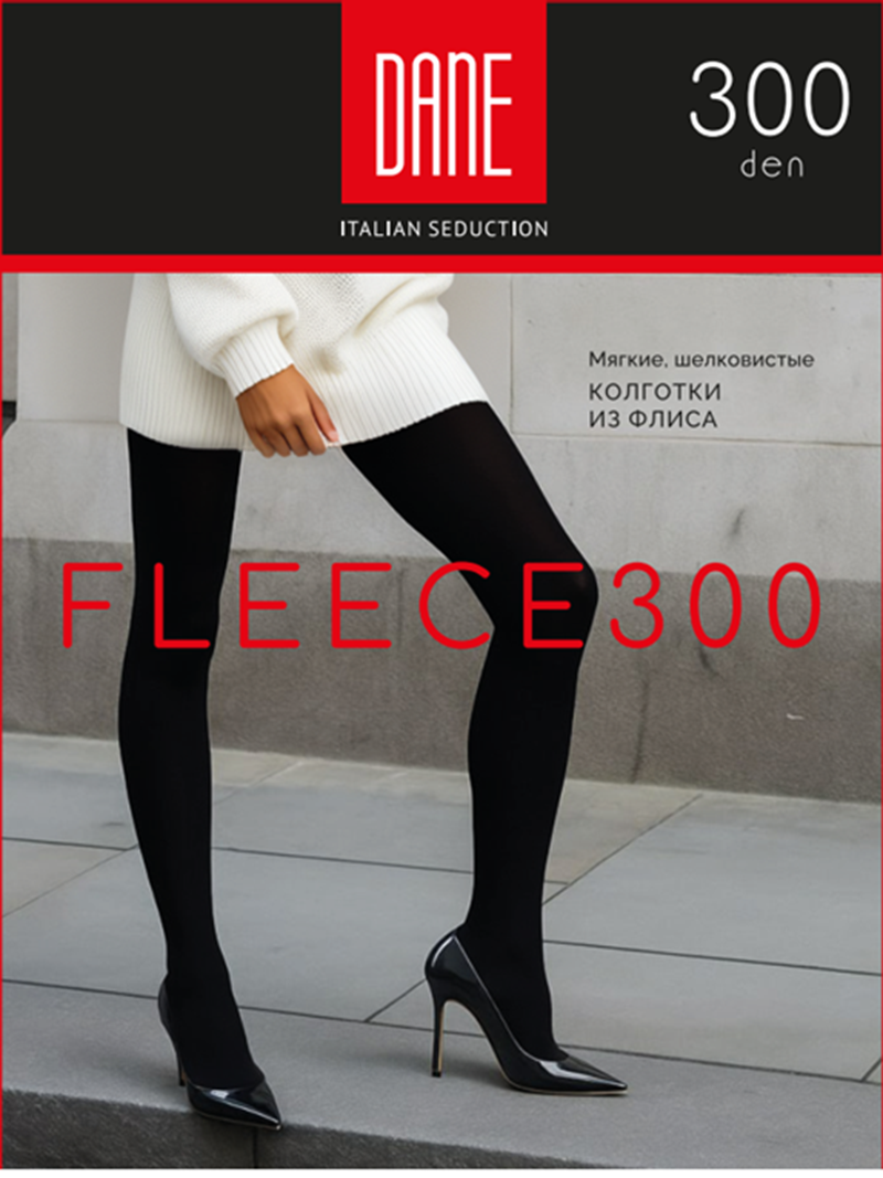 Колготки женские Dane Флис (Fleece), 300 ден, nero, 2