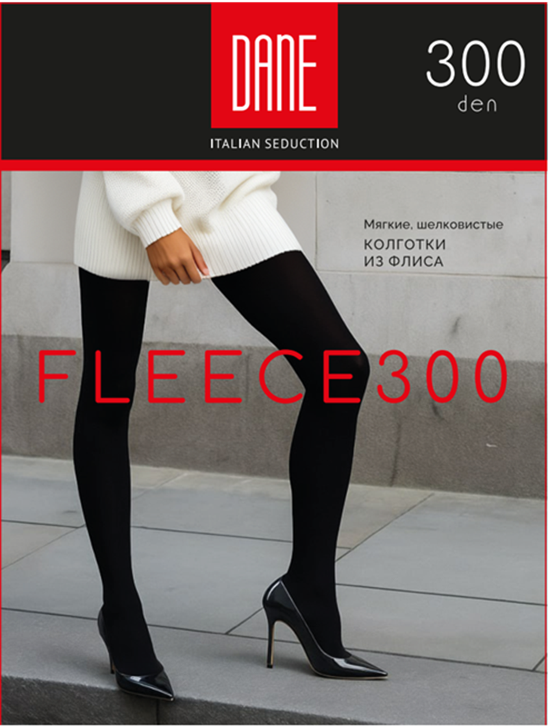 Колготки женские Dane Флис (Fleece), 300 ден, nero, 4