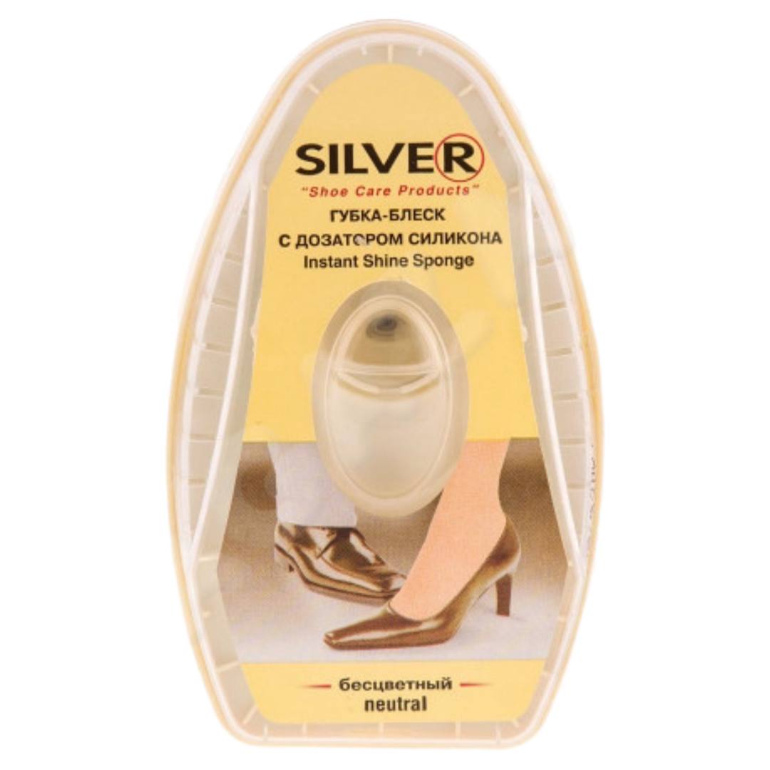 Губка-блеск для обуви Silver Premium, с дозатором, бесцветный, 6мл