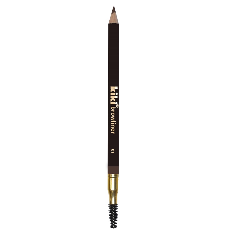Карандаш для бровей Kiki Browliner, с щеточкой, тон: 01 светло-коричневый, 1.1г