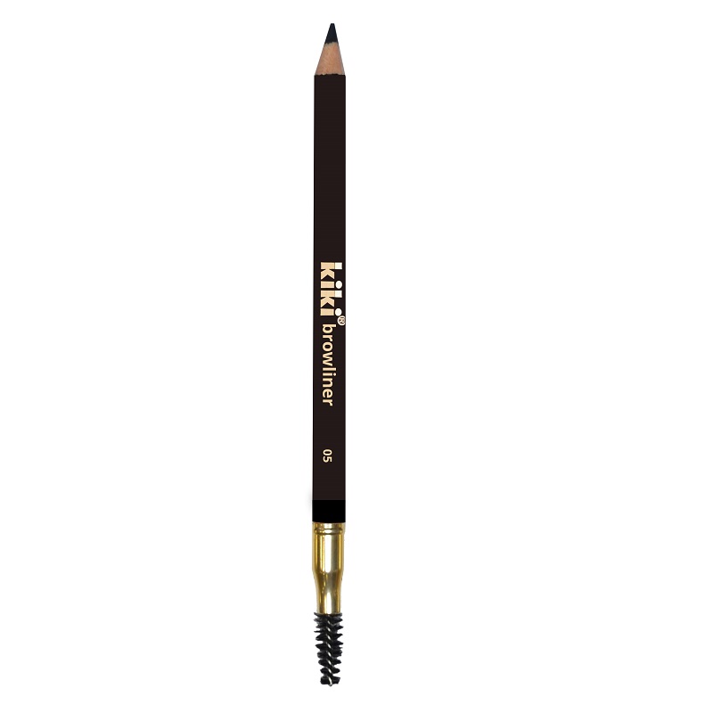 Карандаш для бровей Kiki Browliner, с щеточкой, тон: 05 черный, 1.1г
